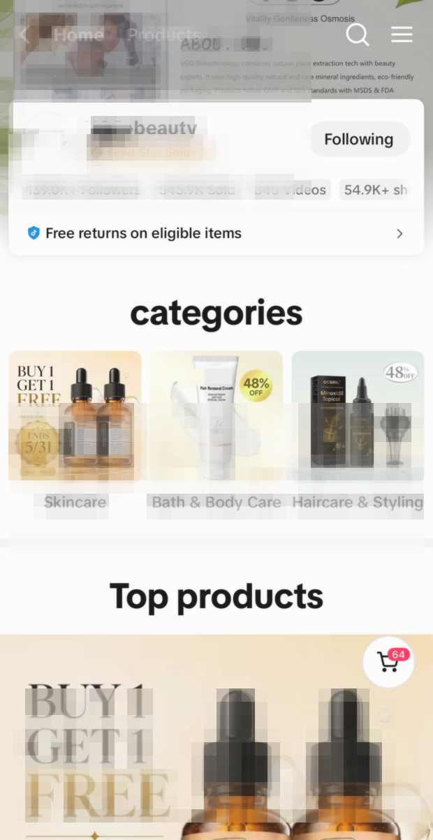 Anonymized TikTok Shop beauty client case